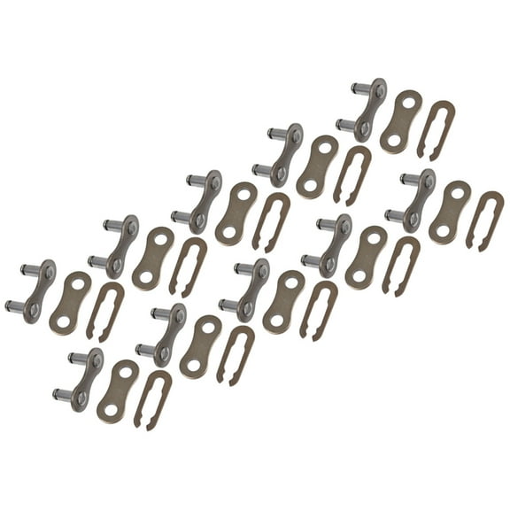 Moluckfu Bike Chain Set Missing Link Silver Aluminium Alloy Chain Repair 10Set