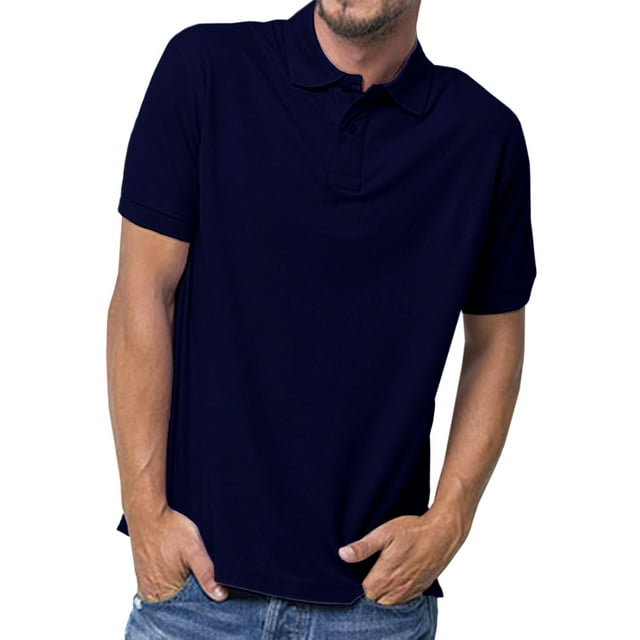 Basico (Navy) Polo Collared Shirts For Women 100% Cotton Short Sleeve Golf Polo Shirts For Men