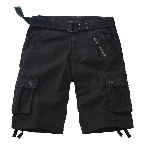 Women's Casual Cargo Shorts Multi-Pockets Twill Bermuda Summer Shorts(No Belts),Black 12