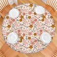 thumbnail image 2 of Breast Cancer Awareness Pink Ribbon Floral Pattern Round Fitted Tablecloth with Elastic Edge,Dining Table Cover Waterproof,Outdoor Round Tablecloth for Camping,Dining,Indoor and Outdoor, 2 of 7