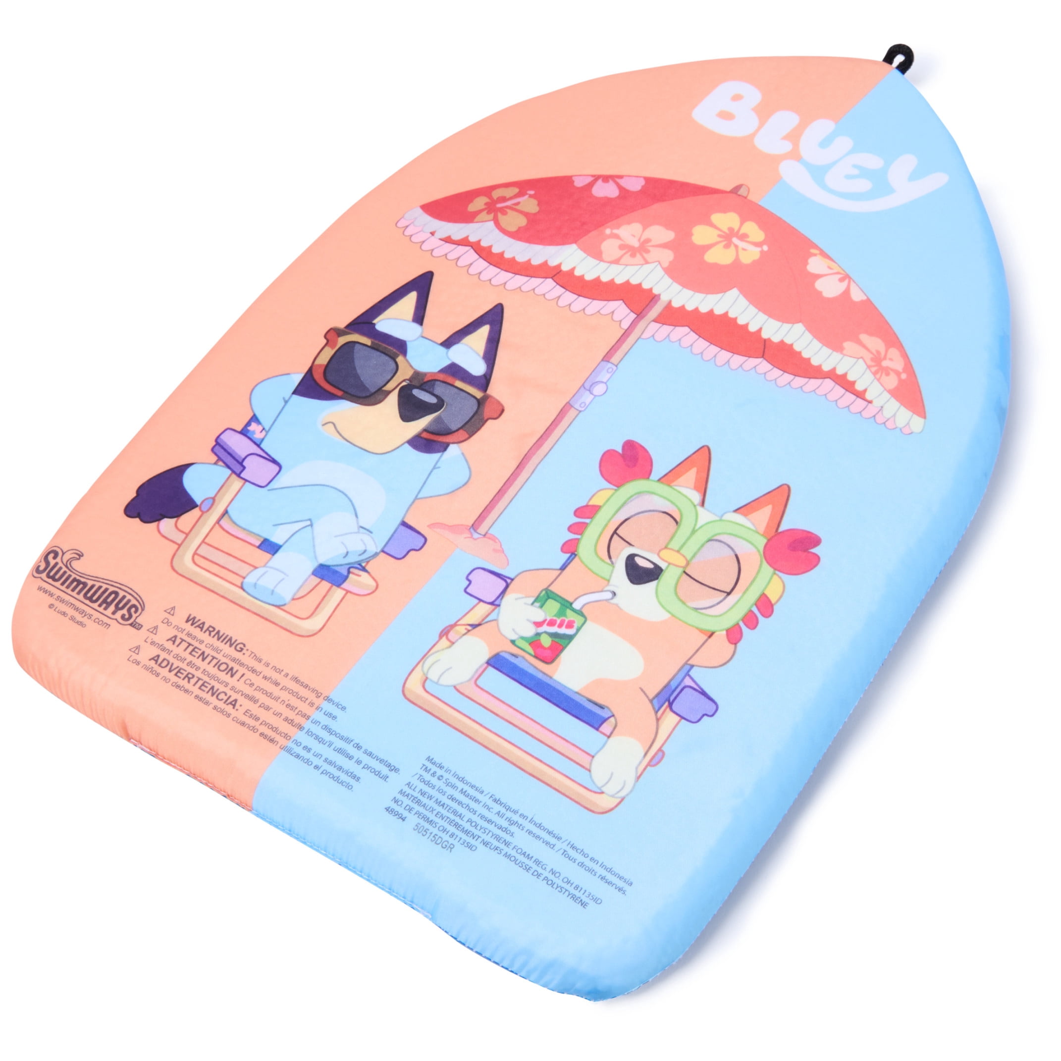 SwimWays Bluey Kickboard, Swim Aid for Kids Ages 5 & up, Blue