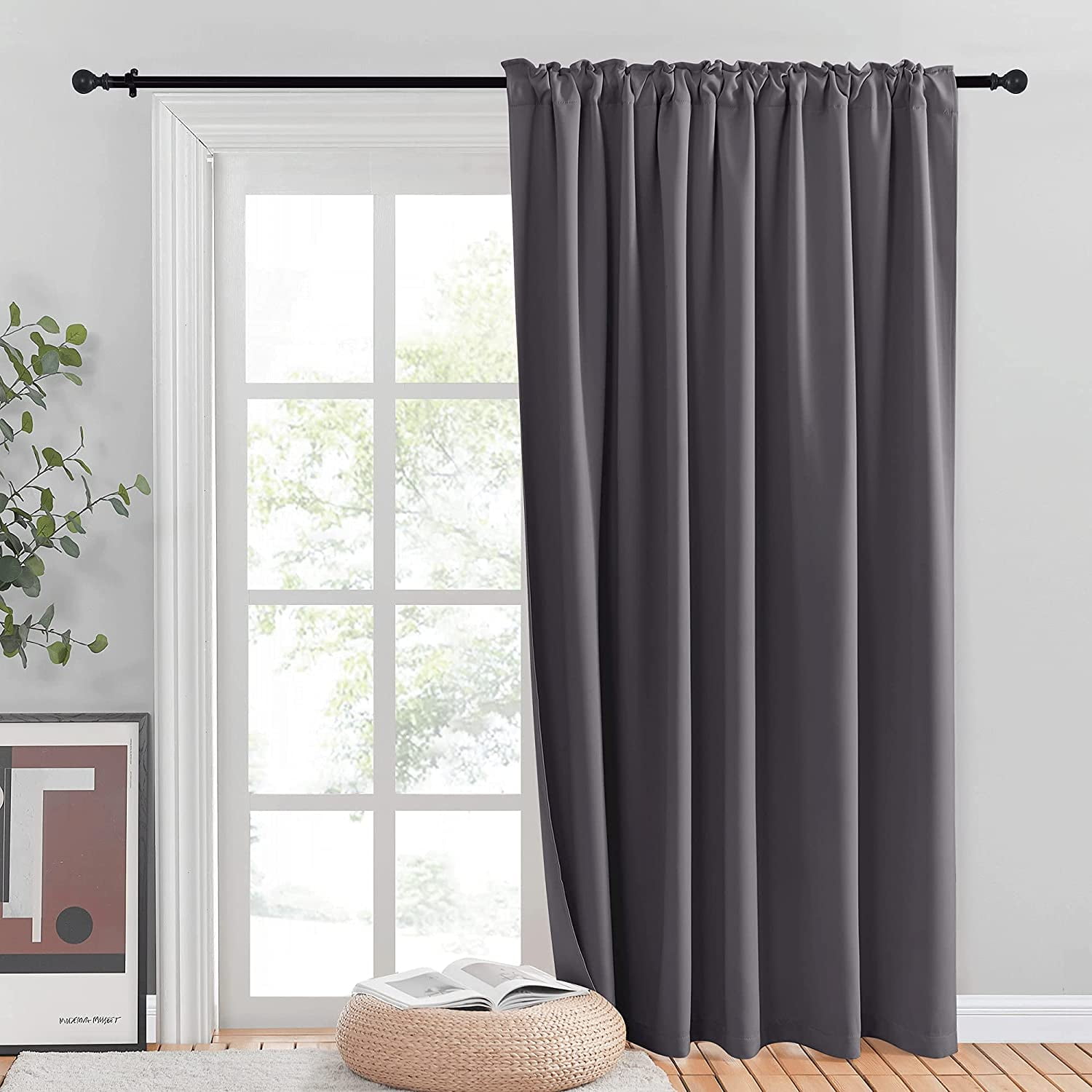 Ffycinsliding Door Curtains Wide Thermal Blackout Patio Curtain Panel Vertical Blind Sliding Glass Ds With Back Tab Rod Pocket For Garege Basement Gray W80 X L84 1 Piece Ffycinsliding Door Curtains Wide, How Wide Should Curtains Be For Sliding Glass Door