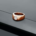 thumbnail image 3 of Gem Stone King Men's 18K Rose Gold Plated Silver White Topaz Ring | 1.50 Cttw | Oval 8X6MM | Gemstone November Birthstone | Size 7, 3 of 4