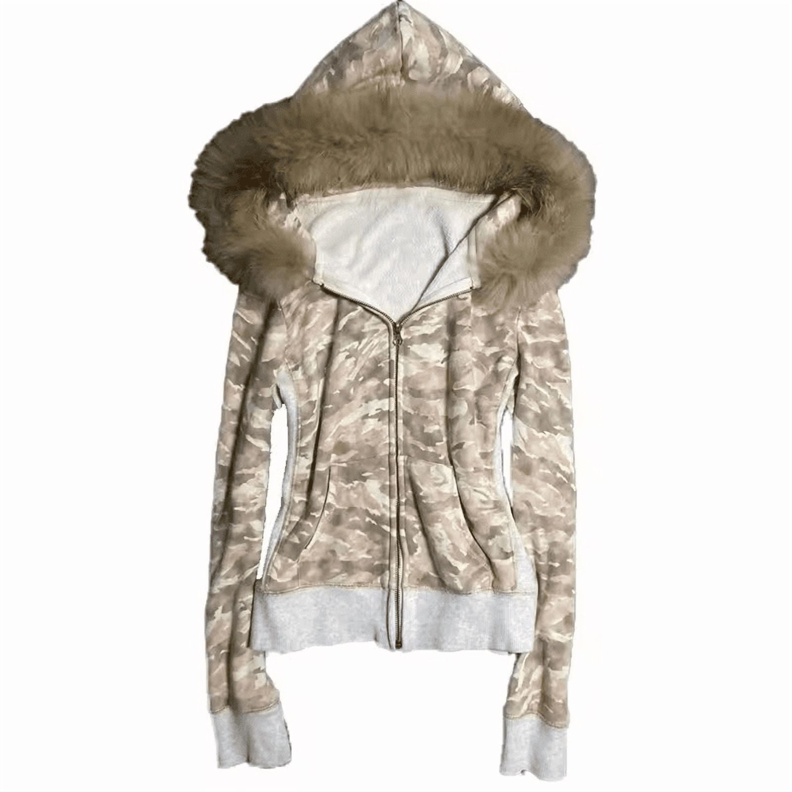 Women’s Plush Fleece Hooded Zip-Up Jacket, Thick Warm Winter Cozy Fur-Lined Hoodie Coat, Soft Fluffy Outerwear Top for Cold-Weather Daily Wear, Casual Comfortable Fashion Jacket