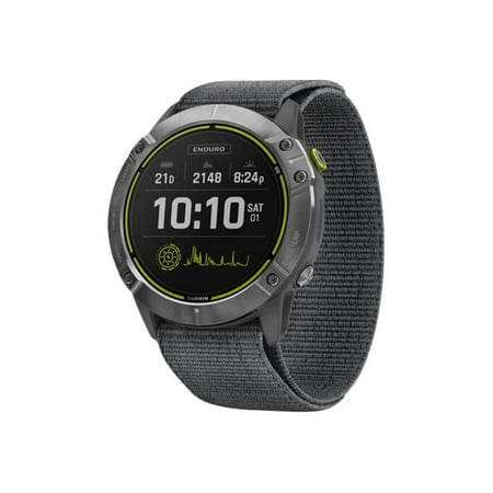 Garmin Enduro - Stainless steel - sport watch with strap - UltraFit nylon weave - gray - wrist size: 110-220 mm - display 1.4" - Bluetooth, ANT+ - 2.5 oz