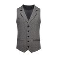 thumbnail image 2 of Styesk Débardeurs Hommes Mode Rétro Solide avec Poches Débardeurs Blouse, 2 of 9