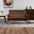 thumbnail image 3 of Modern Mid-Century Loveseat Sofa, 2 Seater Cushioned Couch with Solid Wood Armrests and Legs, Lounge Chair for Living Room, Apartment and Small Space, 3 of 9