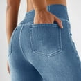 thumbnail image 6 of Kaemgyyd Flare Jeans for Women V Crossover High Waisted Bell Bottom Denim Pants Trendy Yoga Stretchy Bootcut Leggings with Pockets, 6 of 7