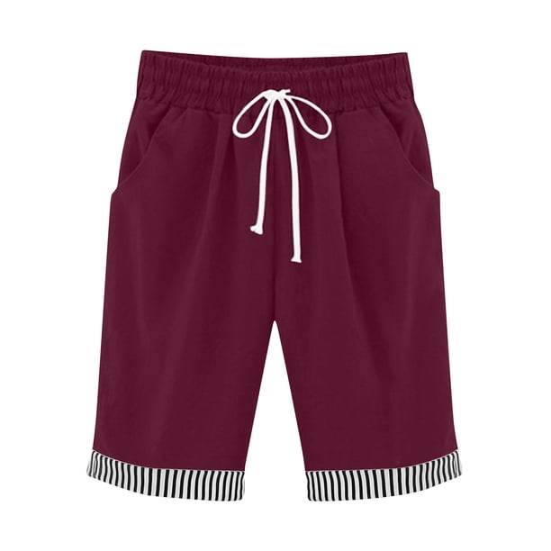 Pantalones Sueltos de Pierna Ancha para Mujeres Pantalones Cortos Sueltos Elásticos Casuales Pantalones de Pierna Ancha Recta con Bolsillo