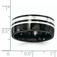 thumbnail image 6 of Edward Mirell Black Ti & Sterling Silver 9mm Polished Band EMR267, 6 of 6