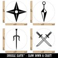 thumbnail image 2 of Ninja Weapons Katana Swords Star Sai Kunai Rubber Stamp Set for Scrapbooking Crafting Stamping - Medium 1 Inch, 2 of 7