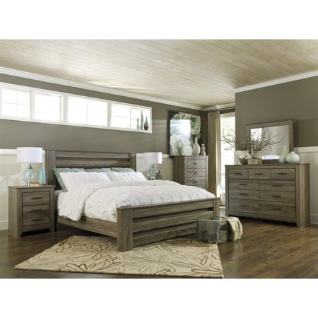 UPC 688168834752 product image for Ashley Zelen 6 Piece Wood Queen Rail Panel Bedroom Set in Brown | upcitemdb.com