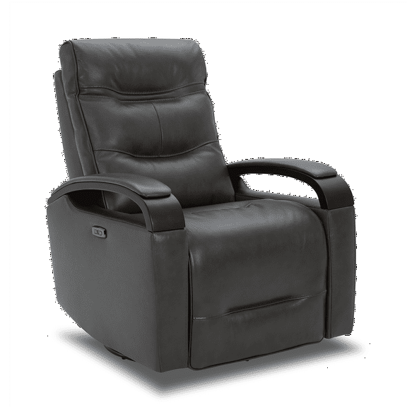 CHITA Power Swivel Glider Rocker Recliner Nursery Chair with USB for Living Room, Genuine Leather, Grey