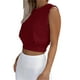 thumbnail image 2 of VISgogo, camisetas sin mangas deportivas cortas para mujer, Top corto de Yoga con cuello redondo liso sin mangas, chaleco de ombligo de entrenamiento de verano para mujer VISgogo  moda, 2 of 3