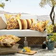 thumbnail image 2 of Phantoscope 12 x 20 inch Outdoor Floral Printed Decorative Throw Pillow Yellow Pack of 2, 2 of 7