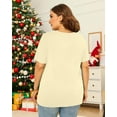thumbnail image 4 of MOUSYA Christmas Plus Size Shirt Women White Christmas Tops Holiday Shirt Women Oversized Xmas Tee Fall Tops, 4 of 12