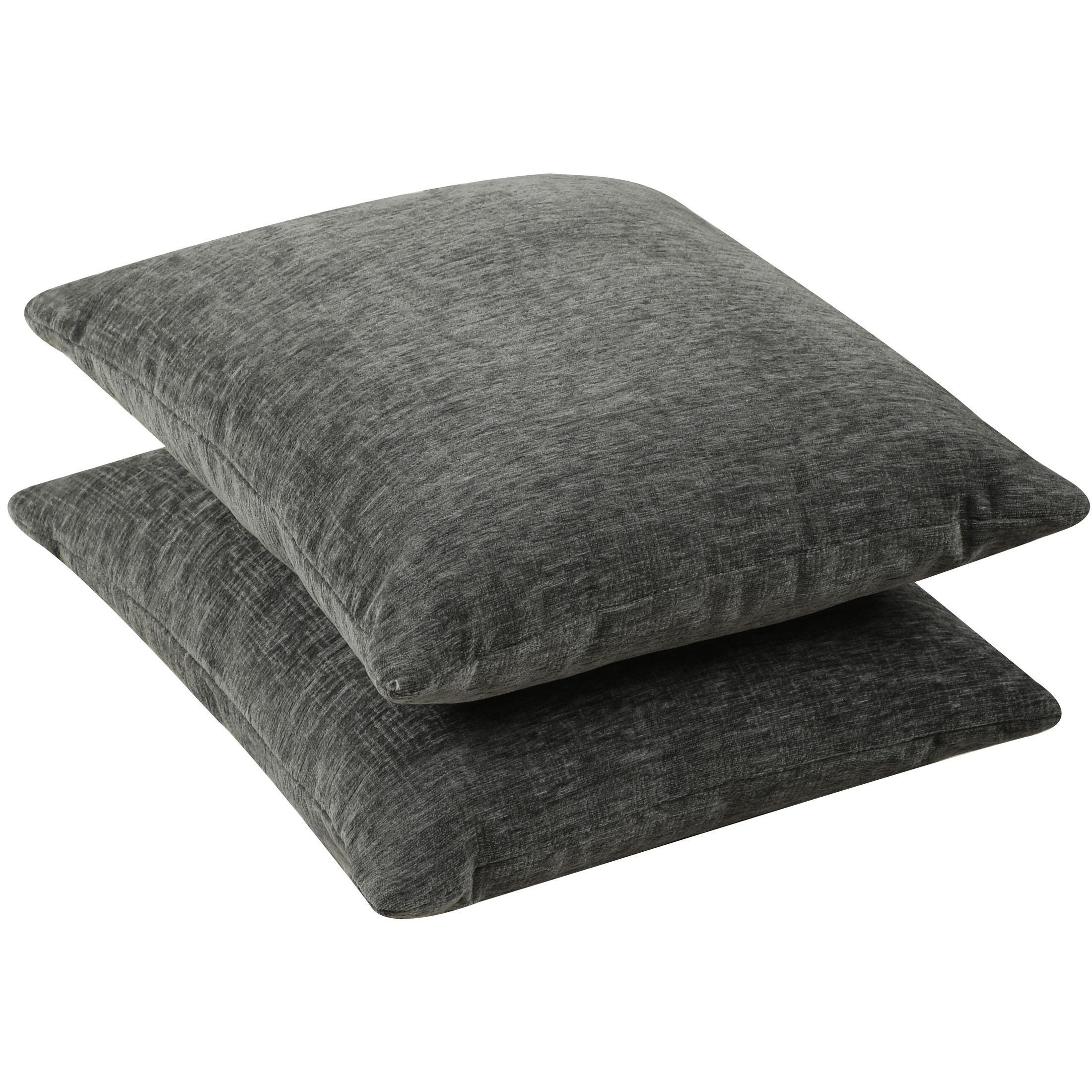 Mainstays Chenille Square Grey Pillow 18''x18'', 2 Pack - image 2 of 5