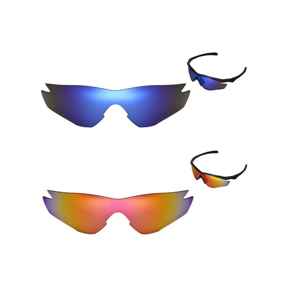 Walleva Polarized Ice Blue   Fire Red Lenses For Oakley M2 Sunglasses