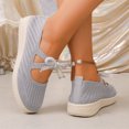 thumbnail image 6 of Weekend Everyday Shoes, Women's Bow Accent Knit Platform Sole Round Toe Casual Shoes Comfortable Shoes and Easy Styling Knit Upper Flexible Sole Business Footwear Walking Shoes Comfort, US-7.5/EU-40, 6 of 7