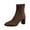 Coffee, variant on THDHVS Ankle Boots for Women,Womens Shoes,Wide Width Women's Ankle Boots with Back Zipper and Chunky Heel in Solid Color Coffee