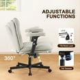thumbnail image 5 of Falvinoryn 25.6" Wide Seat Office Chair, High Back Ergonomic Task Chair with Padded Adjustable Armrests and Double Cushion, Swivel Home Office Desk Chair for Office, Bedroom (Off-white), 5 of 10