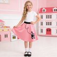 thumbnail image 2 of NOLDARES 50s Costumes for Girls 50s Poodle Dress with Polka-Dot Printed Scarf for Kids Halloween Costume(Pink,3-6 Years), 2 of 6