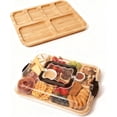 thumbnail image 4 of Bamboo Charcuterie Travel Board with Lid, Portable Cheese and Cracker Tray with Locking Compartments - 2-in-1 Snack Serving Set for Picnics, Travel, Parties - Housewarming Gift for Cheese Lovers, 4 of 9