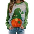 thumbnail image 1 of Penkiiy T-Shirt Imprimé pour la Saint-Patrick pour Femmes, Col Rond, Manches Longues, Chandail en Molleton Imprimé, Blouse, Hauts 5TG Vert, 1 of 5