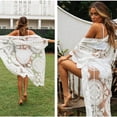 thumbnail image 5 of Traje de baño para mujer, pareo, kimono, falda larga de playa, bikini de encaje floral, 5 of 5
