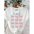 thumbnail image 2 of Camiseta para mujer verano cuello redondoChic 2025 Love calendar Print Crew Neck T-shirt, Four seasons casual short-sleeved T-shirt, Women'S ClothingFather's Day, Mother's Day, New Year, Spring Fest, 2 of 8