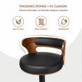 thumbnail image 4 of Tabourets de Bar Vintage, Ensemble de 2, Hauteur Réglable 25,2 Pouces - 33,5 Pouces, Tabouret de Comptoir pour Îlot de Cuisine, Tabourets de Bar Pivotants Rembourrés en Cuir PU avec Dossier et Repose-Pieds en Métal, 4 of 9