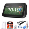 Echo Show 5 (2nd Gen, 2021 Release) - Charcoal + WiFi Smart Plug + Ethernet Cable + 2x AAA Batteries + WiFi Extender + Surge Protector + LCD Cleaner