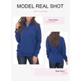 thumbnail image 2 of Chandails en Molleton à Manches Longues pour Femmes Col Quart 1/4 Zip Pull Décontracté Uni avec Poches (S-2TG), 2 of 6