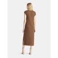 thumbnail image 2 of Time and Tru Women's Ribbed Column Dress with Short Sleeves, XS-XXXL, 2 of 4
