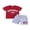 Style15, variant on AceBaby 4th of July Outfit for Boys at 6M-4Y Letter Embroidery Short Sleeve Round Neck T-Shirt and Stripe Shorts 2Pcs Set