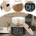 thumbnail image 4 of Coffee Filter Holder, Wooden Large Capacity Rustic Coffee Filter Storage Case Dispenser with Lid, Round Organizer Basket Container Storage for Pod and Filter, Coffee Bar Accessories, 4 of 11