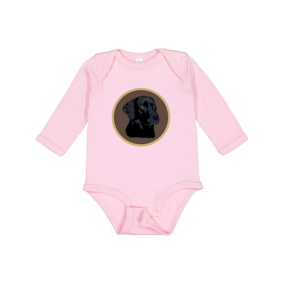 Inktastic Black Lab Dog Labrador Retriever Boys or Girls Long Sleeve Baby Bodysuit