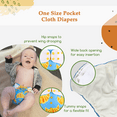 thumbnail image 6 of Kawaii Baby Cloth Diaper Gift Set 12 Pack 6-35 lbs | with 24 Inserts & 3 Bibs | for Daily Use & Gifts, 6 of 21