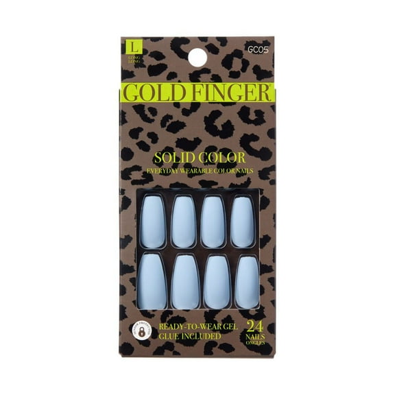 Gold Finger Solid Color Nails - Powder Blue