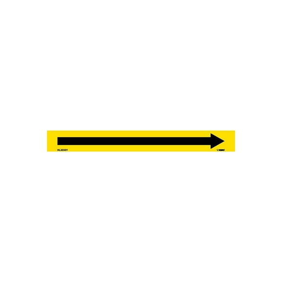 National Marker Pipemarker; Adhesive Vinyl Directional Arrows Yellow 1X9 3/4" Cap Height HL2050Y
