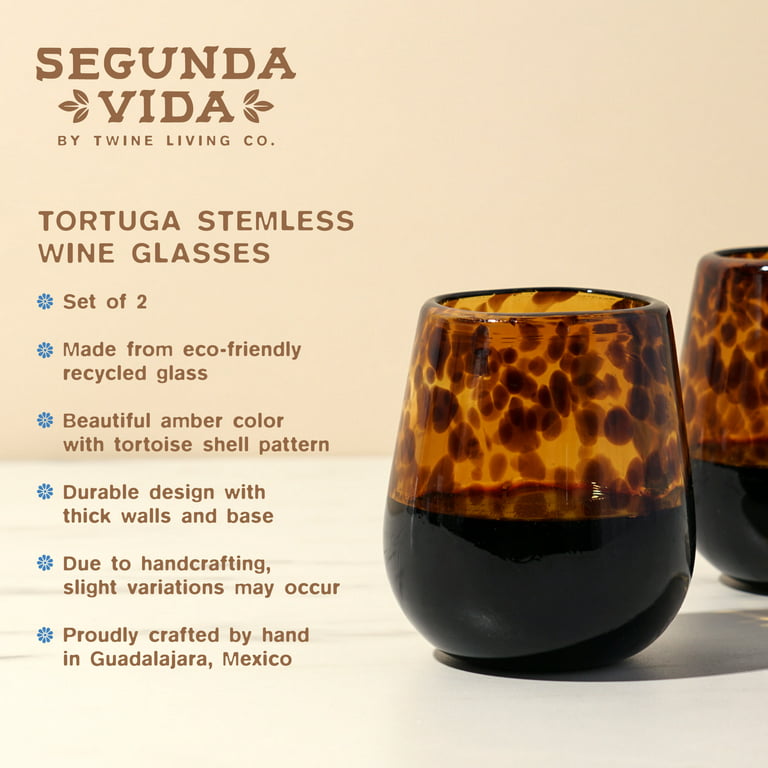 Handmade Glass Tall Tortoise Shell Drinking Glasses (Set of 6) (Mexico) (As  Is Item) - Bed Bath & Beyond - 31030014