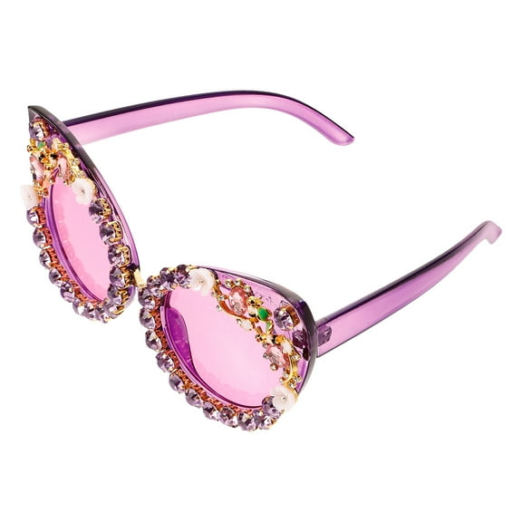 FRCOLOR  Party Eyeglasses Funny Sunglasses Fake Oversized Rave Child Purple