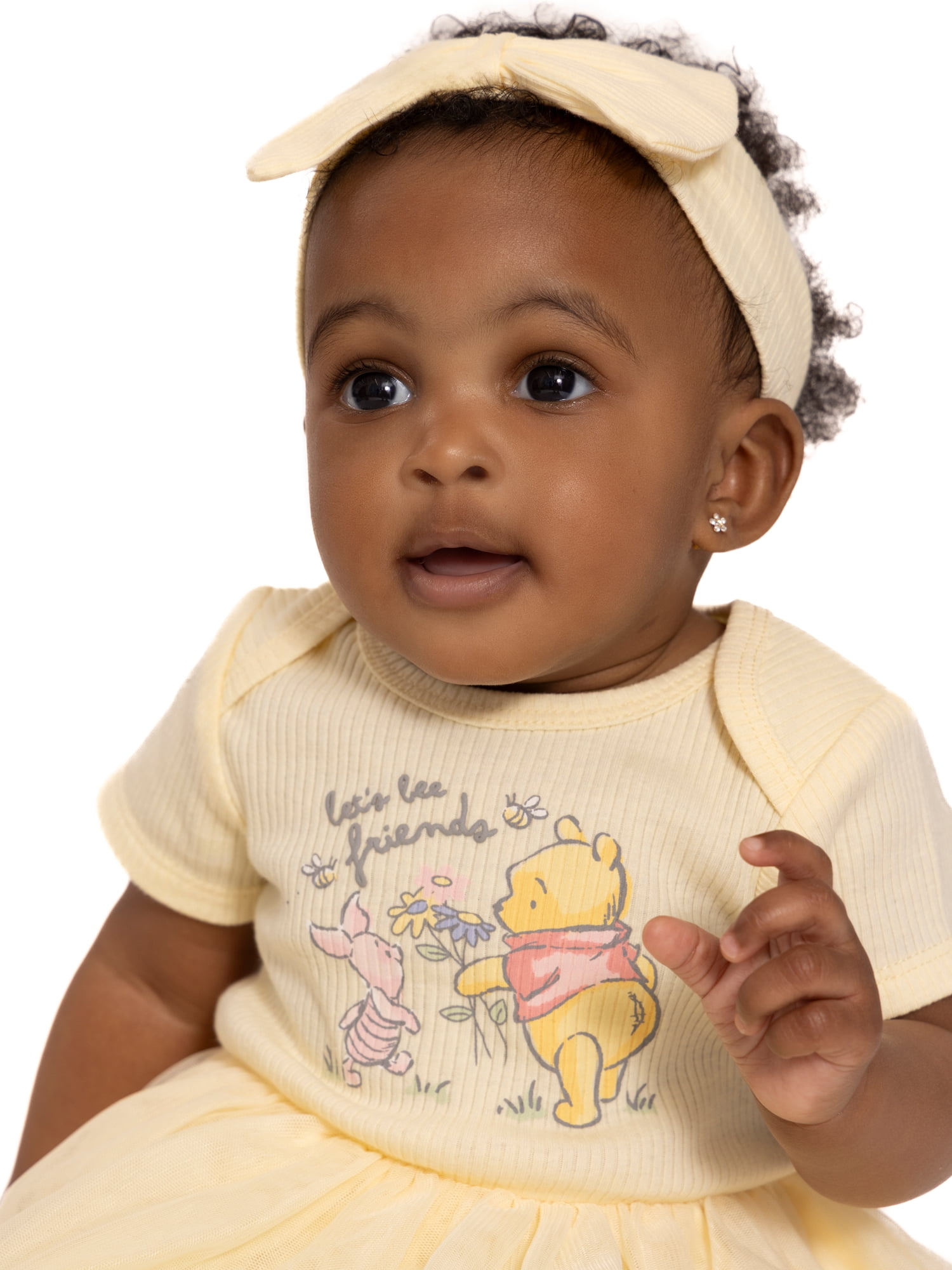 Disney Baby Wishes + Dreams Character Infant Baby Dress and Bow Headband Set, 2-Piece, Sizes Newborn-12 Months