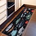 thumbnail image 3 of Ottomanson Machine Washable Utensils 2x5 Flatweave Cotton Kitchen Runner Rug, 20" x 59", Black/Multicolor, 3 of 7