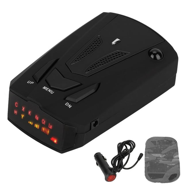 Detector de radar láser V7 con GPS, banda de 16 frecuencias y 360 grados, alerta de voz y velocidad para coche (negro)