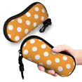 thumbnail image 5 of Zufioo Orange And White Polka Dot Print Sunglasses Case Tactical Zipper Sunglasses Carrying Case for Men Women, 5 of 6
