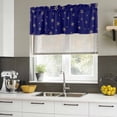 thumbnail image 4 of Christmas Blue Curtain Valances for Windows, Kitchen Valance Window Treatments Panel 2 Pack, Winter Snowflakes Xmas Retro Rod Pocket Short Curtains for Bathroom Bedroom 42 x 12 Inch, 4 of 8