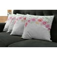 thumbnail image 2 of Ambesonne Shabby Flora Throw Pillow Cover 4 Pack, Floral Wreath Peony, 24", Multicolor, 2 of 6