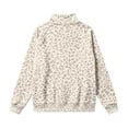 thumbnail image 5 of Oversized Mockneck Sweatshirt for Women Leopard Print Womens Raglan Long Sleeve Shirts Fall Winter Streetwear Pullover Top Women with Pocket, 5 of 6
