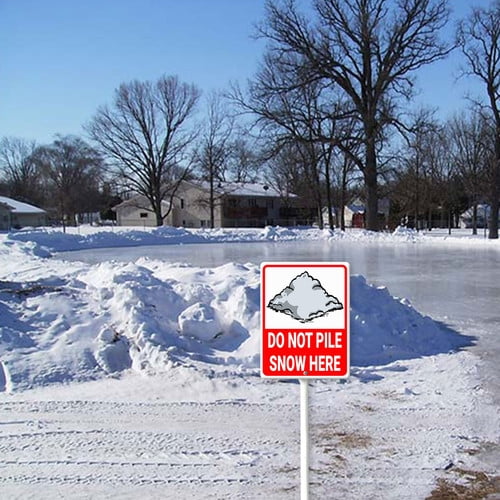 Soliyoahee Do Not Pile Snow Here Yard Sign with Stake 8x12inch Rustproof Aluminum Lawn Decorations Warning Sign for Outdoor Road Street Garden Decor